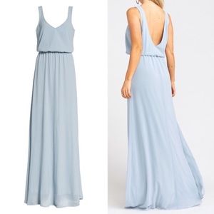 Show me your Mumu, Steel Blue Chiffon Dress